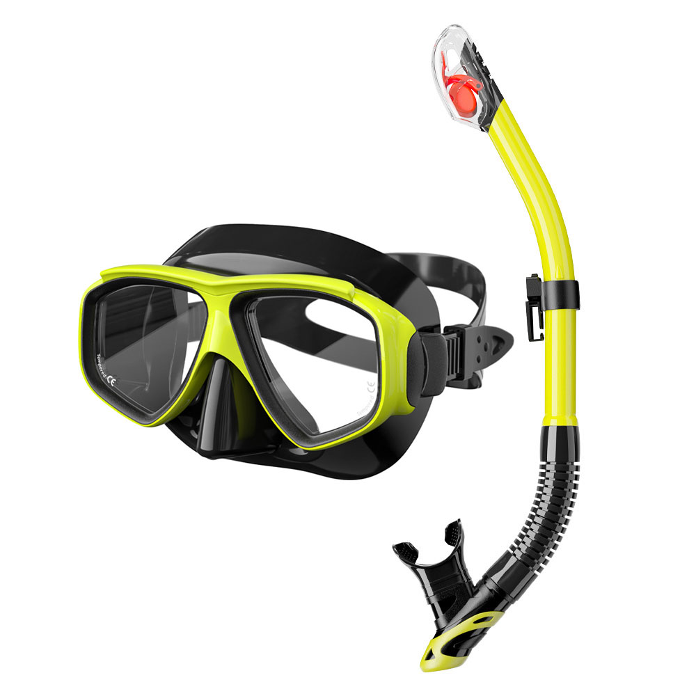 Freediving Mask Set - JSJM masker menyelam profesional, Set tabung