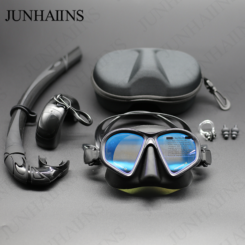 Freediving Mask Set - Masker Selam Kaca Tempered Kapasitas Rendah