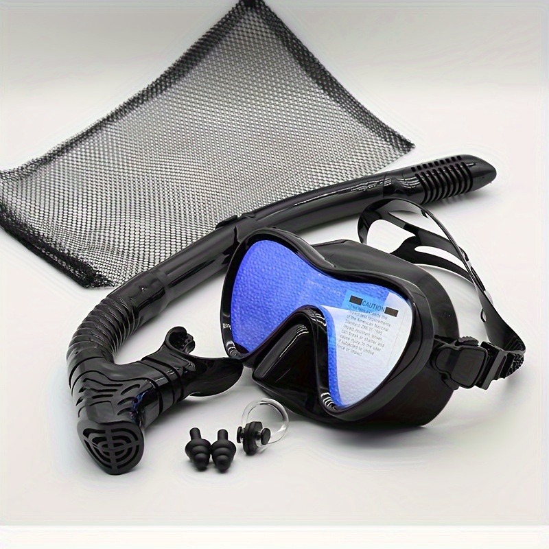 Freediving Mask Set - Masker Snorkeling Silikon Profesional Dan Tabung