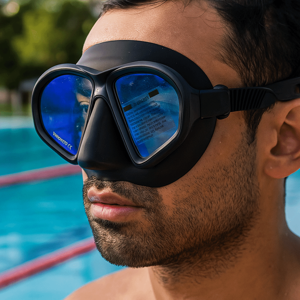 Freediving Mask Set - Masker Selam Kaca Tempered Lipat, Snorkel