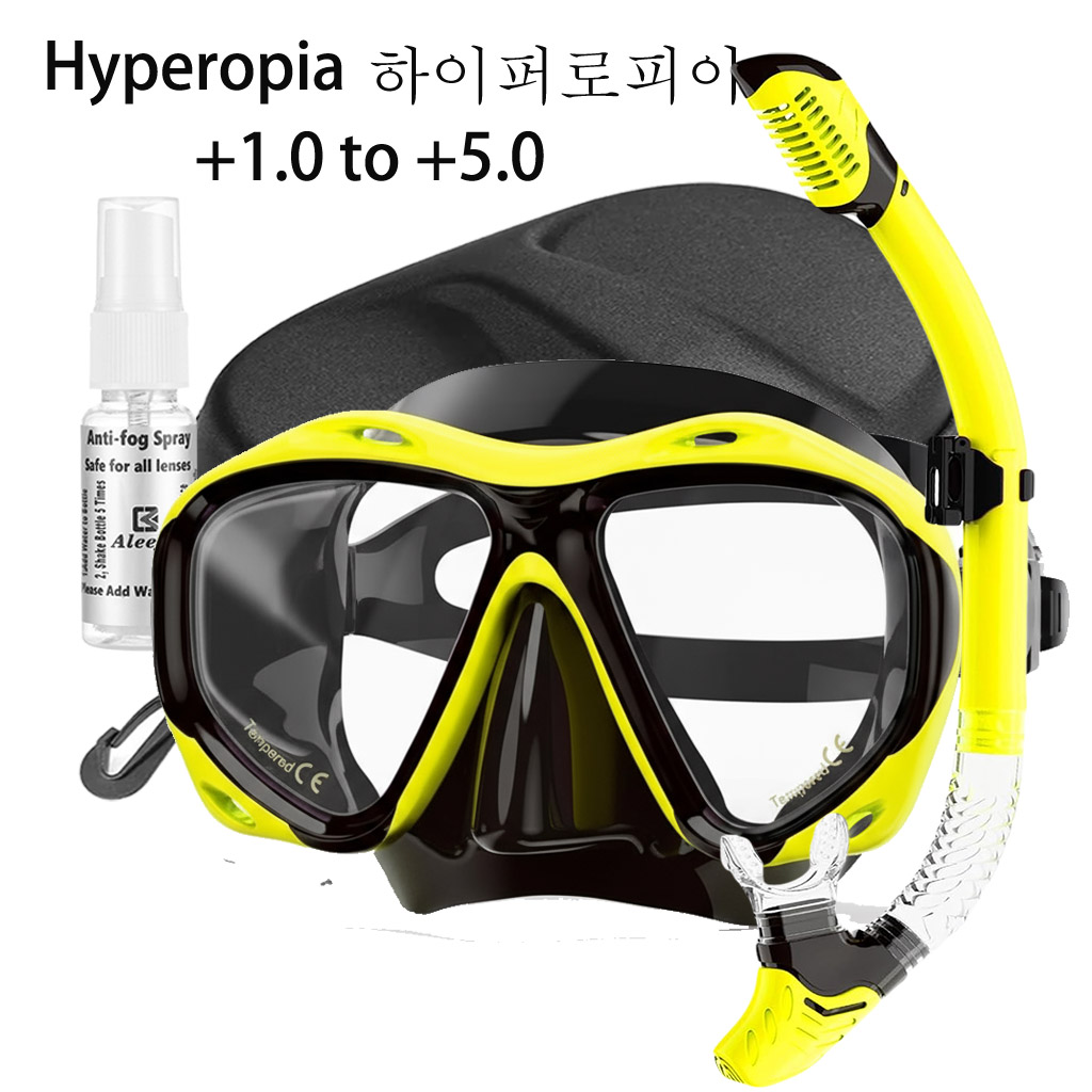 Freediving Mask Set - Masker Selam +1.0 hingga +5.0, Set