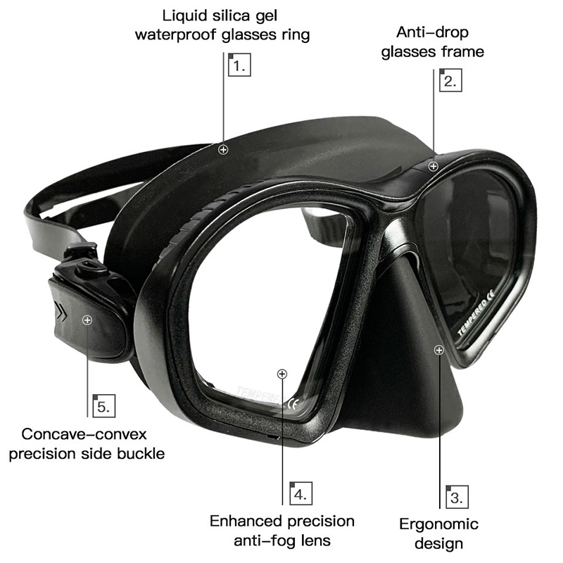 Masker Selam Kaca Tempered Kap - Freediving Mask Set ulasan dan harga