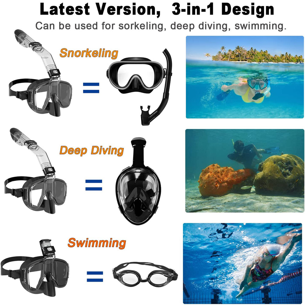 Masker Selam Set Masker Snorke - Freediving Mask Set ulasan dan harga