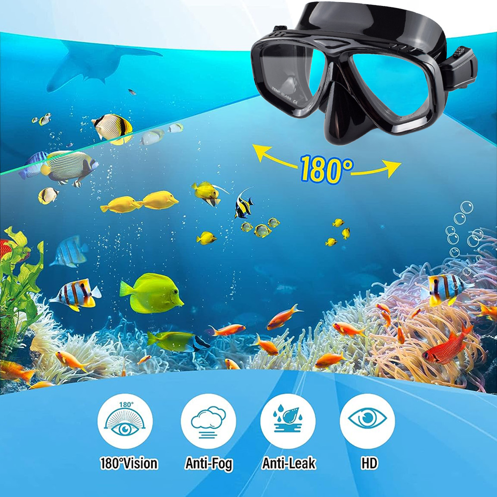 Snorkeling kering, Set masker  - Freediving Mask Set ulasan dan harga