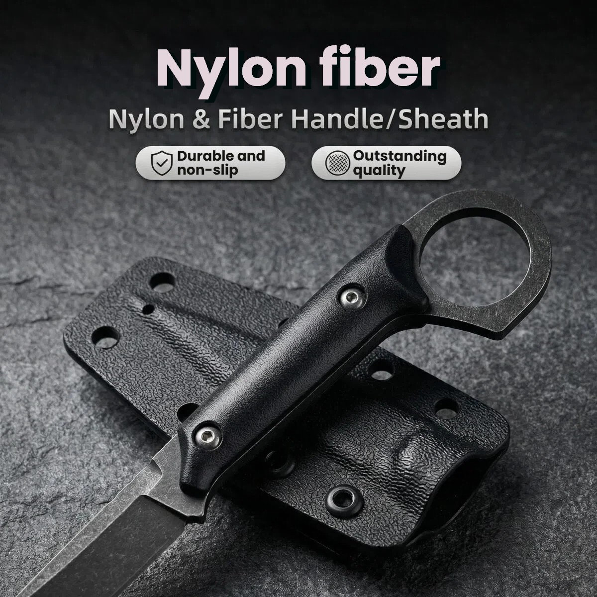 Pisau Lurus Bilah Tetap Hitam  - Dive Knife Titanium ulasan dan harga